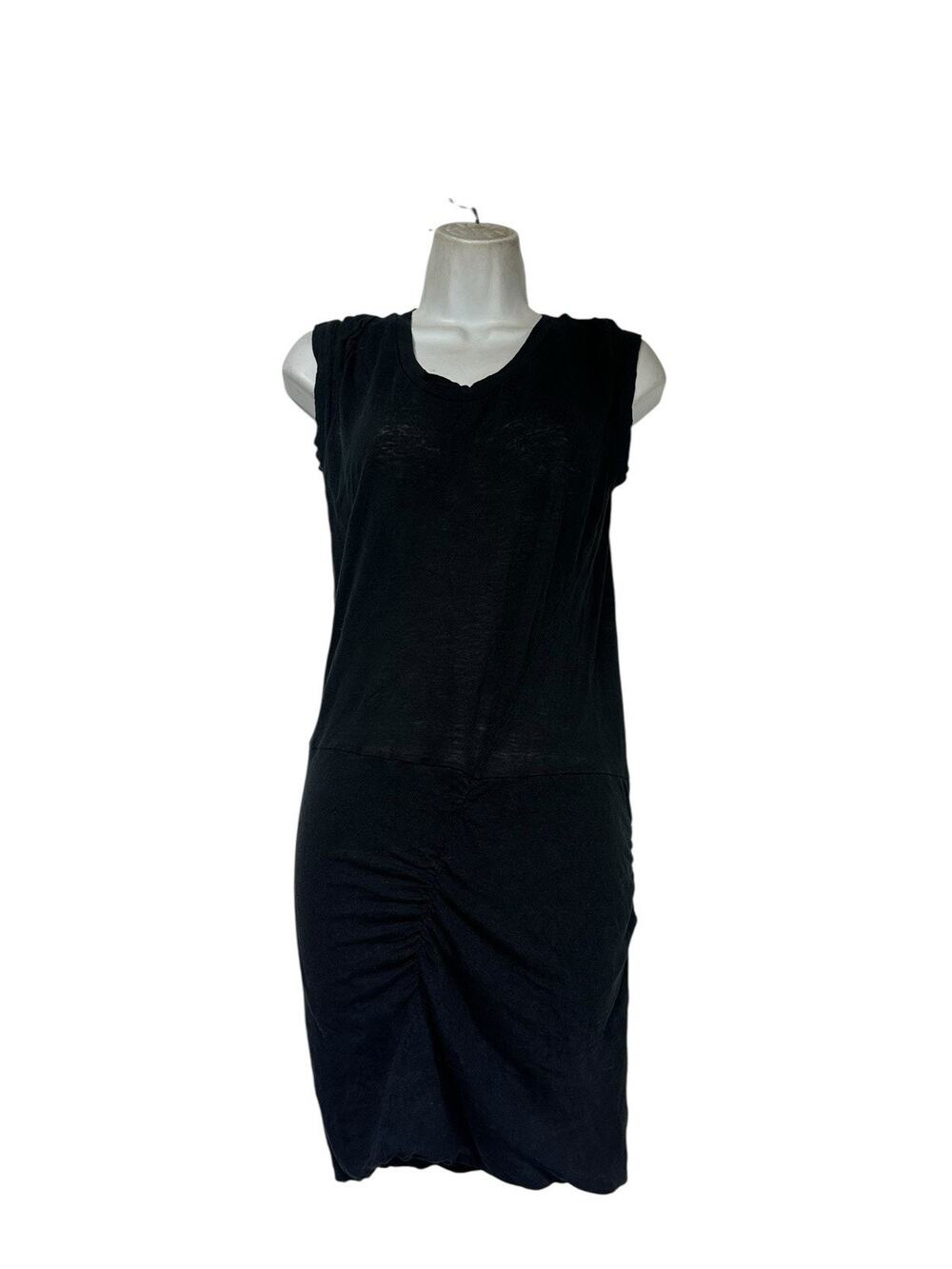 The Kooples 100% Linen Black Ruched Sleeveless Dress Womens Size S Bodycon